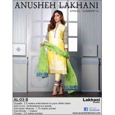 Anusheh Lakhani Summer Lawn 2016 Original - 03 Pcs Suit -AL-03B